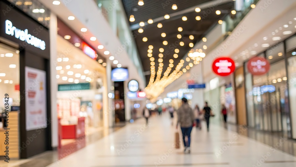 Shopping action in a blurred background mall environment a defocused viewpoint experience Shopping action in a blurred background mall environment a defocused viewpoint experience