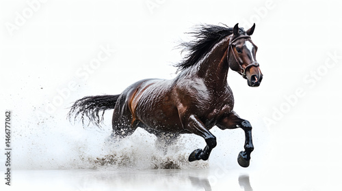 awe, horse, majestic, no people, pets, photography, showing, splashing, spray, stallion, vertical, color image, sand, athleticism, domestic animals, drinking, portrait, animal, beauty, drink, hoers
