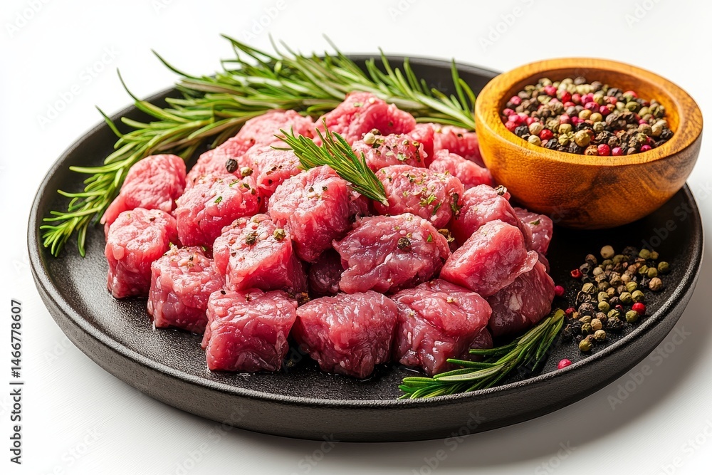 Freshly Minced Raw Beef Meat Isolated on a Clean White Background Freshly Minced Raw Beef Meat Isolated on a Clean White Background