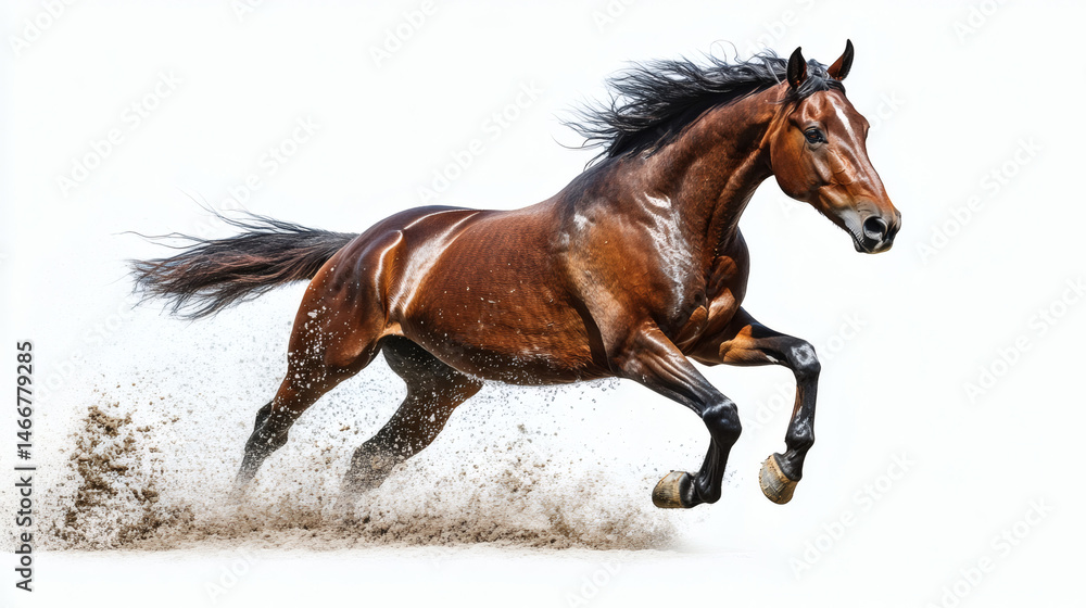 Fototapeta premium horse full power, colours, emotion, equestrian, equine, fast, free, freedom, mammal, mane, mare, moving, pet, power, purebred, race, run, speed, splash, strong, gallop, herd