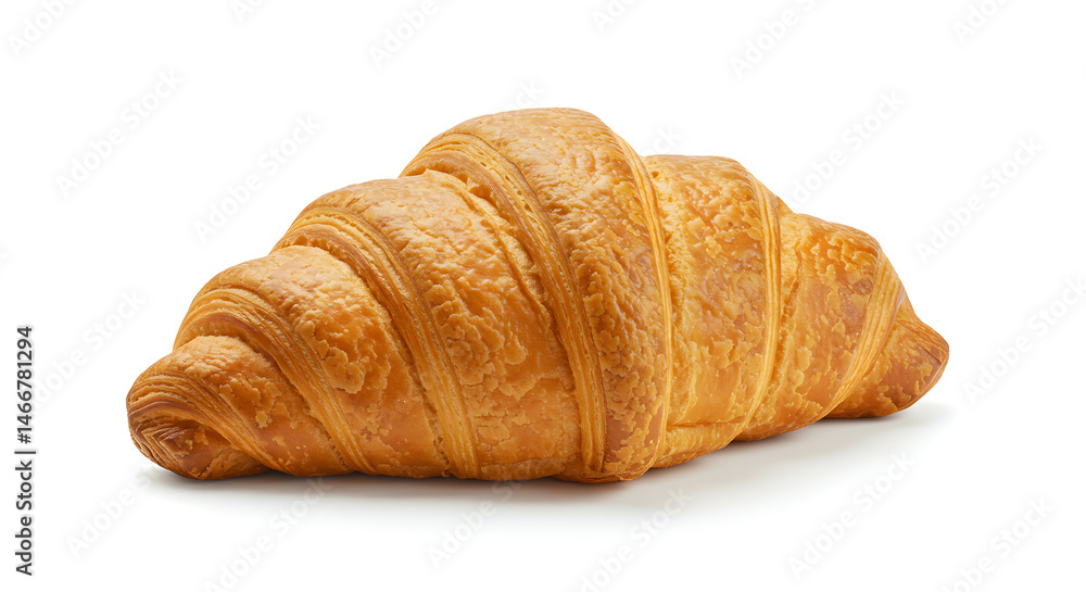 Golden Brown Croissant Isolated on White Background Showing Texture for Bakery or Food Related Concepts Golden Brown Croissant Isolated on White Background Showing Texture for Bakery or Food Related Concepts