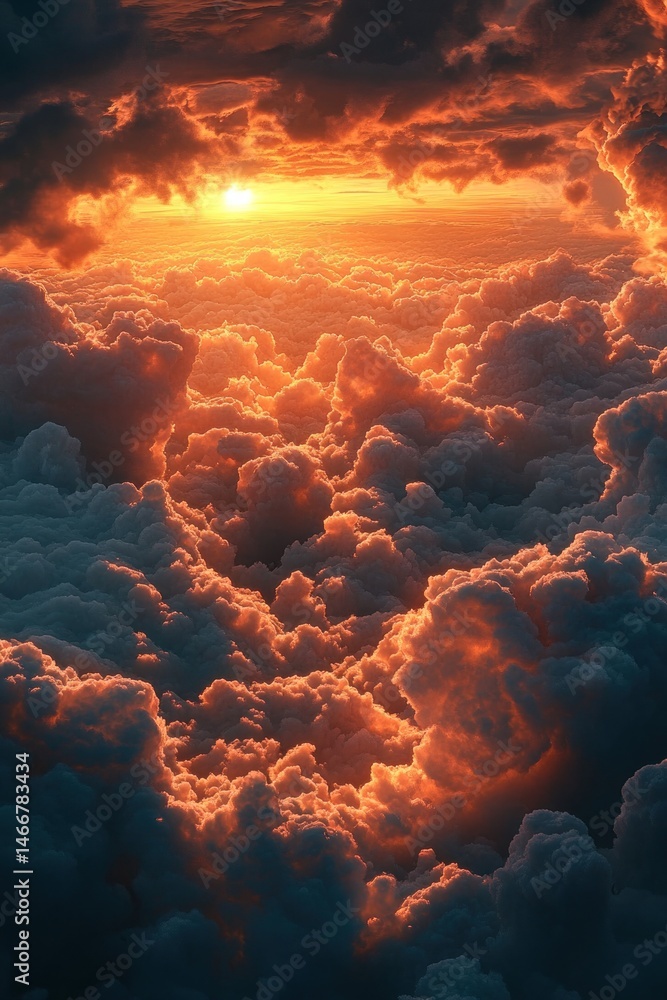 Sunset over a sea of clouds Sunset over a sea of clouds