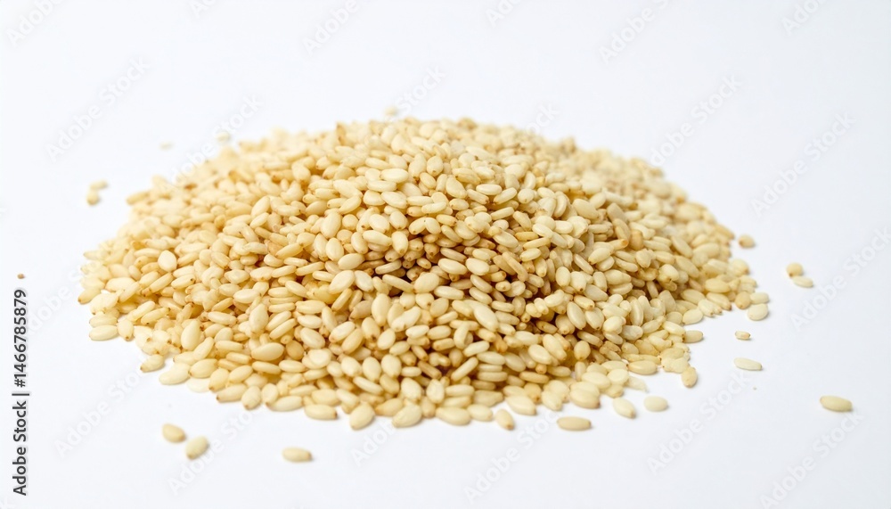 Sesame Seeds with Seed Shine on Isolated White Background Sesame Seeds with Seed Shine on Isolated White Background
