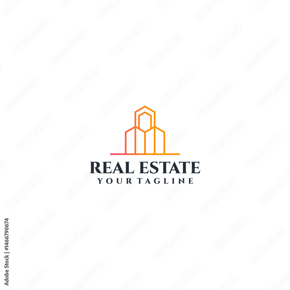 Fototapeta premium Modern Real Estate Logo Design with Abstract House Icon