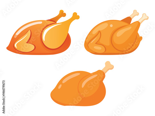 food vector illustration a Fried Chicken (Crispy, Southern-Style Breaded Chicken)