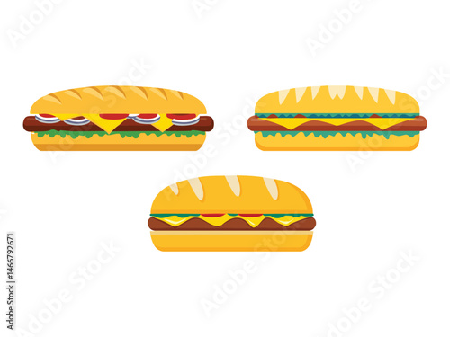 food vector illustration a Philly Cheesesteak