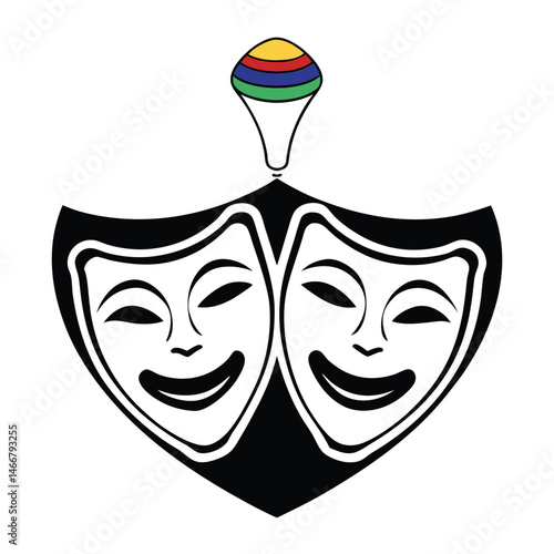 theatre masks set isolated