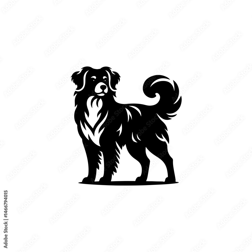 Fototapeta premium dog vector black and white background