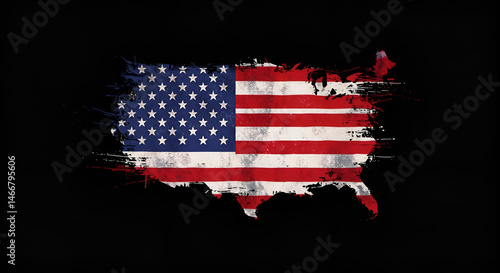American flag with grunge effect . Patriot theme