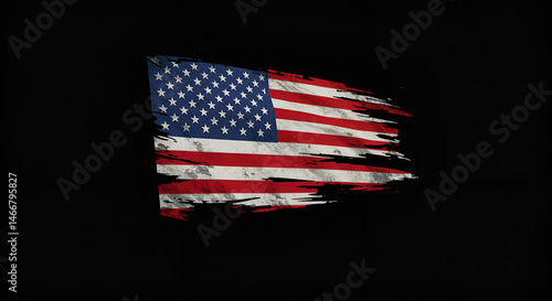 American flag with grunge effect . Patriot theme