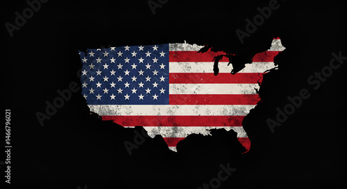 American flag with grunge effect . Patriot theme