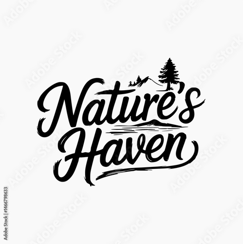 Black and white vector logo of adventure, bushcraft, hiking, wilderness