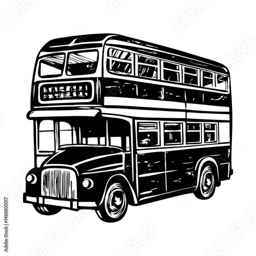 A vintage illustration of double bus