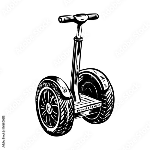 Vintage style illustration showing segway ride