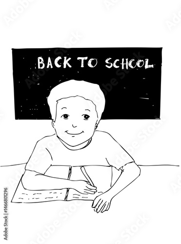 a drawing of a schoolboy