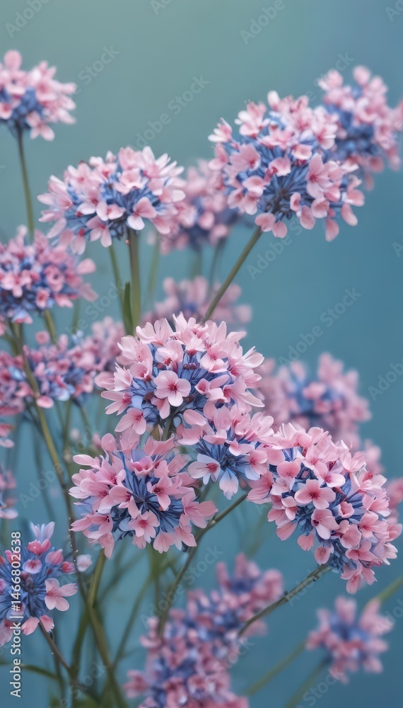 Clusters of tiny round petals, pastel shades of blue and pink, atop flexible stems , image, photo, garden Clusters of tiny round petals, pastel shades of blue and pink, atop flexible stems , image, photo, garden