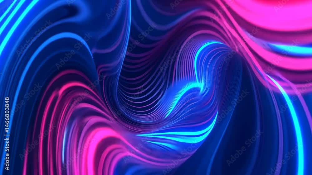 Abstract flowing wave lines with vibrant neon color motion background video loop Abstract flowing wave lines with vibrant neon color motion background video loop