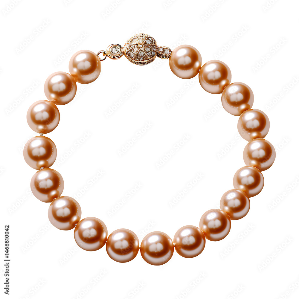 Fototapeta premium Pearl bracelet isolated on transparent background