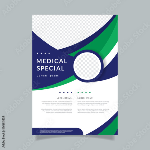 Corporate simple healthcare and medical flyer design layout.