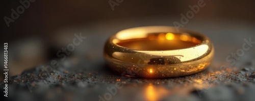 Gleaming gold ring, smooth surface, perfect circle , circle, simple, round