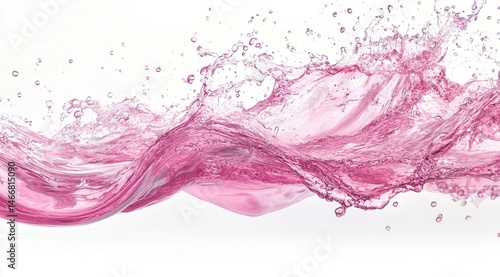 Pink liquid splash in motion