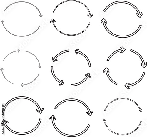 circle arrow icon set. Blue circular arrow icon, refresh, reload arrow icon symbol sign. Blue Reload vector icon set. repeat vector. restart or reset sign