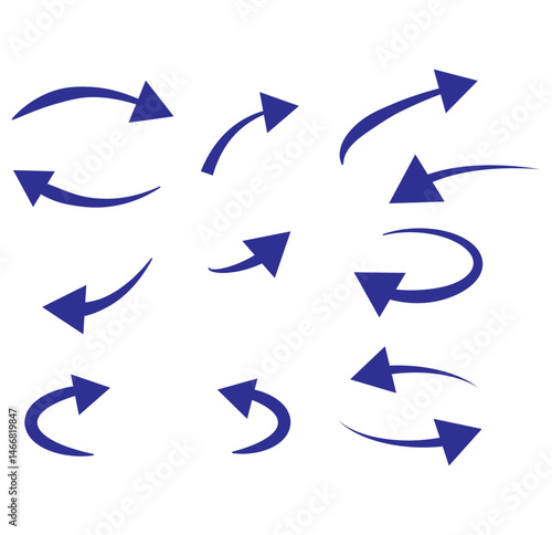 Free Download Set of long blue curve arrow icon vector . blue curve arrow icon set. long arrow icon set. curve arrow vector illustration. Curved or arch arrow icon isolated. - GFXLoad