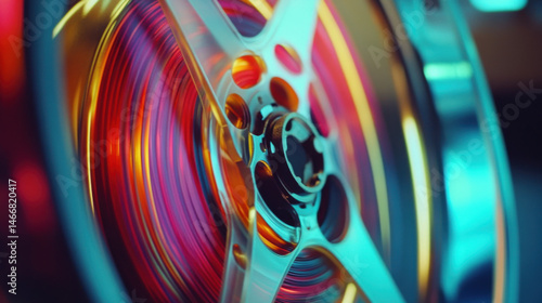 Vibrant Close-Up of Spinning Alloy Wheel in Motion with Light Reflections