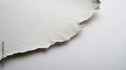 Textured White Paper Edge on Blank Background for Artistic Use