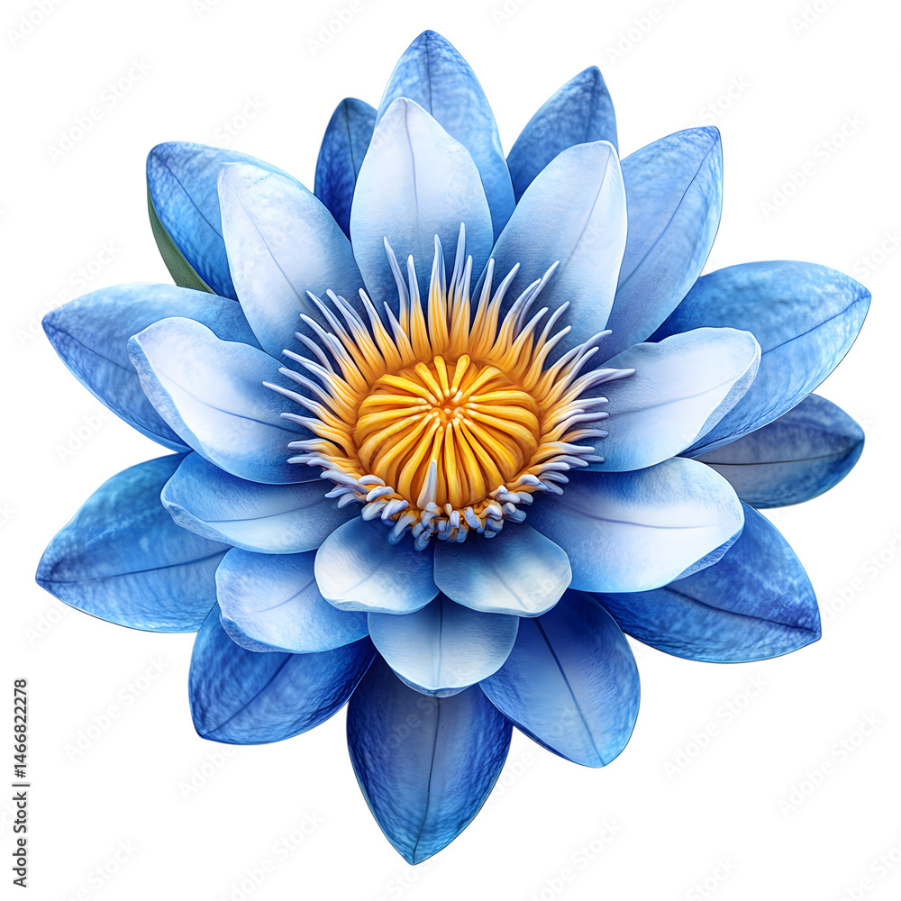 Obraz premium Radiant Blue Lotus Flower on Transparent