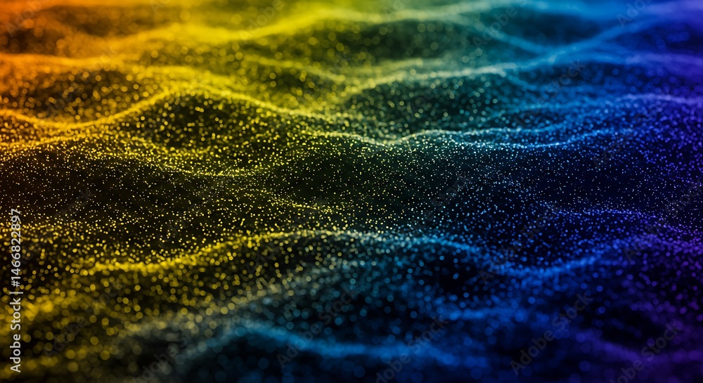 Naklejka premium Abstract Wave Particle Background