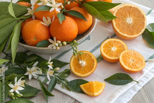 fresh oranges and lemons in a basket