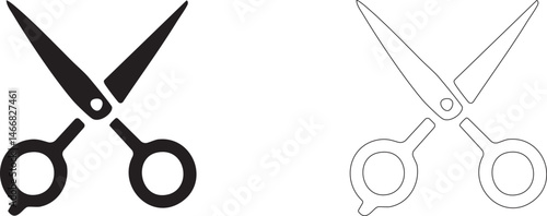 Hairdressing scissors. Grooming editable vector icon.