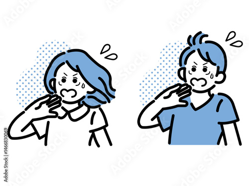 びっくりする、焦る医師と看護師のイラスト素材セット