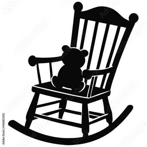 wooden rocking chair isolated
