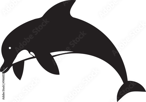 Wallpaper Mural Dolphin silhouette vector artwork, cute dolphin Torontodigital.ca