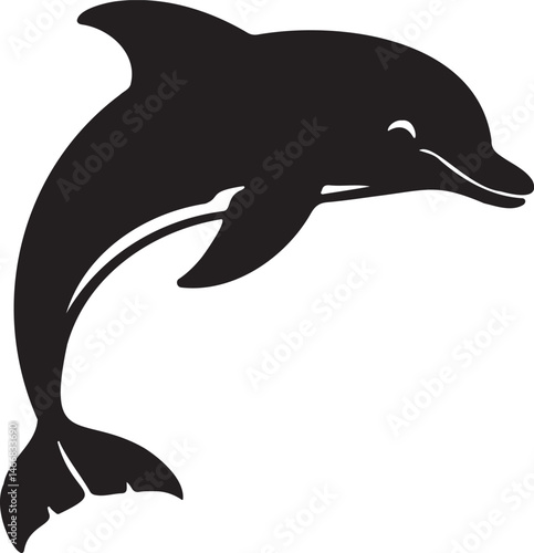 Wallpaper Mural Dolphin silhouette vector artwork, cute dolphin Torontodigital.ca