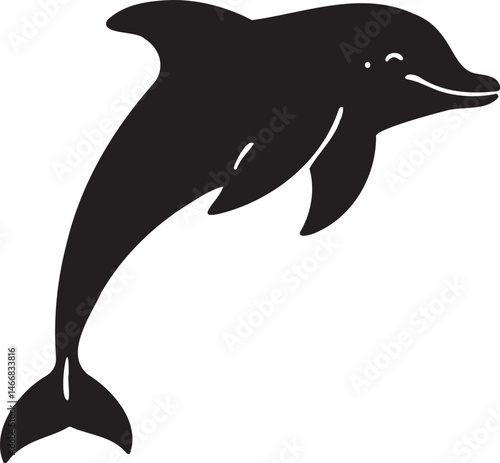 Wallpaper Mural Dolphin silhouette vector artwork, cute dolphin Torontodigital.ca