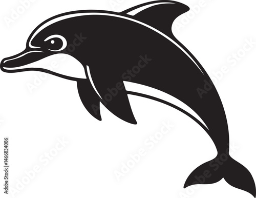 Wallpaper Mural Dolphin silhouette vector artwork, cute dolphin Torontodigital.ca