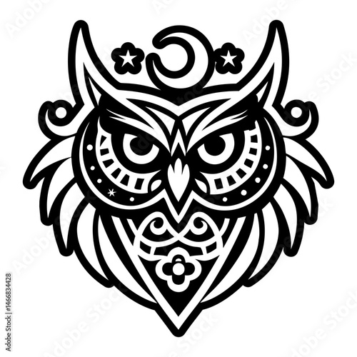 A glyph style icon of nocturnal tattoo