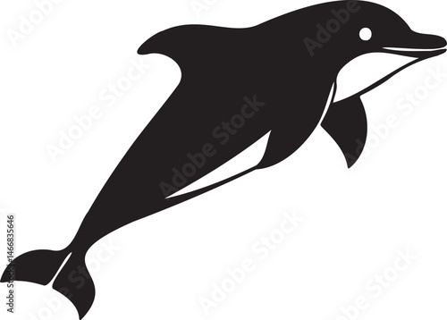Wallpaper Mural Dolphin silhouette vector artwork, cute dolphin Torontodigital.ca