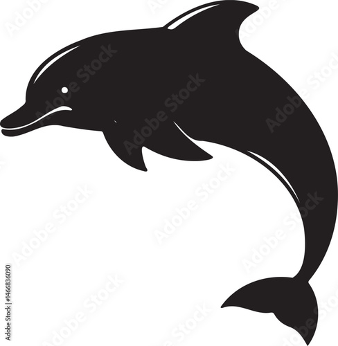 Wallpaper Mural Dolphin silhouette vector artwork, cute dolphin Torontodigital.ca