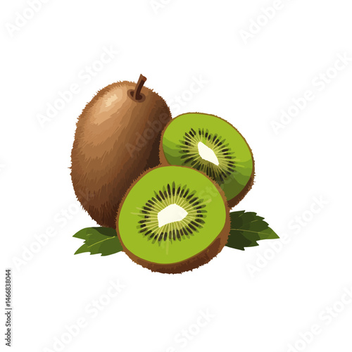kiwi fruit isolated on white background