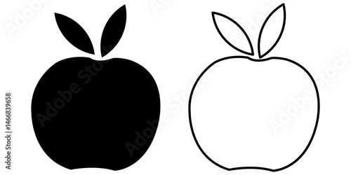 Vector illustration icon of an Apple