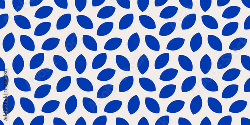 Obraz na płótnie Blue leaves seamless pattern. Vintage cobalt color leaf wallpaper. Vector illustration w salonie