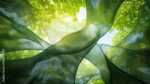 Wallpaper Mural Close up view of lush green leaves with natural light and textures in a botanical setting Torontodigital.ca