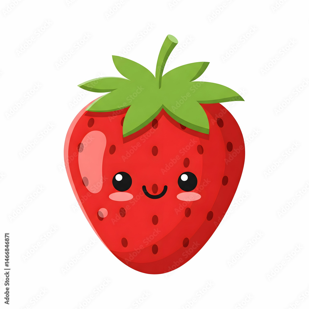 Obraz premium Strawberry with face