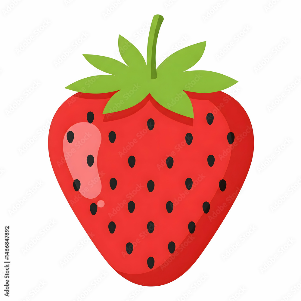 Obraz premium Strawberry with leaf