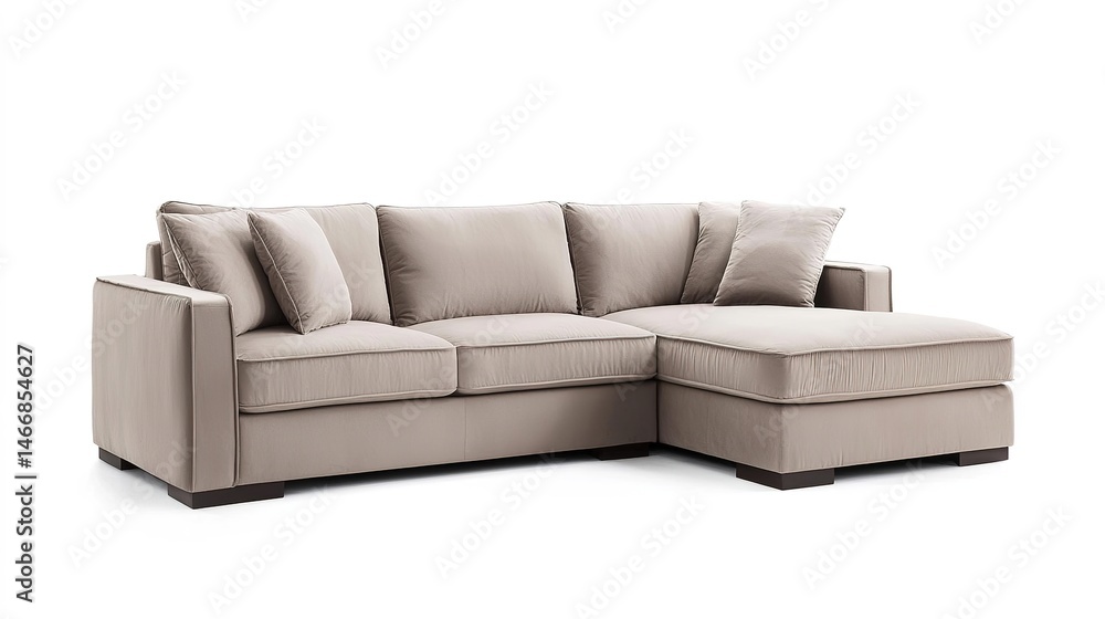Obraz premium Sectional sofa chaos at home cozy comfort living room furniture indoor wide angle relaxation concept