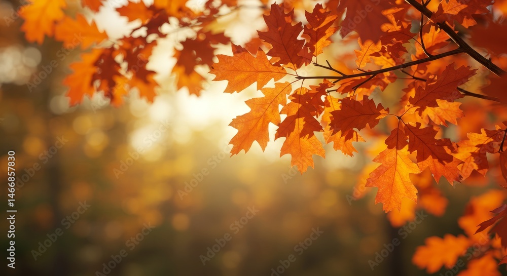 Autumn Sunlight Through Oak Leaves - Golden autumn leaves bathed in sunlight, symbolizing change, warmth, beauty, nature's cycle, and tranquility Autumn Sunlight Through Oak Leaves - Golden autumn leaves bathed in sunlight, symbolizing change, warmth, beauty, nature's cycle, and tranquility